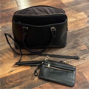 No Brand Elegant Black Shoulder Bag Set